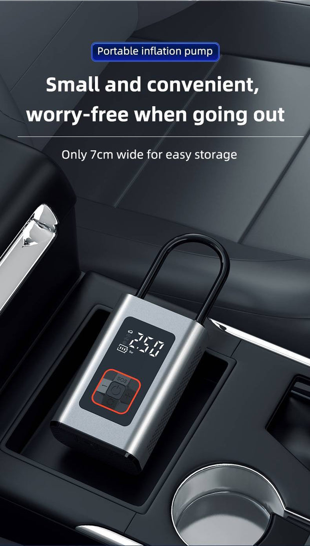 9-Function Digital Portable Tire Inflator  Air Compressor With LED Dis
