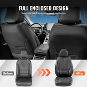 Seat Covers Universal Car Seat Covers Full Set Seats Front And Rear Seat 13pcs Faux Leather Seat Cover Full Enclosed Design Detachable Headrest And Airbag Compatible For Most Car SUV Truck