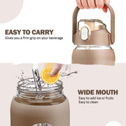 Plastic Cup With Silicone Case Portable Double Drink Cover Large Capacity Outdoor Sports Bottle