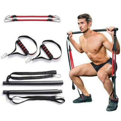 Pilates Bar Kit With Resistance Bands Portable