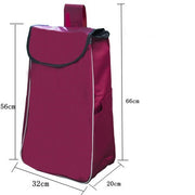 Double-Layer Shopping Trolley Cloth Shopping Cart Trolley Trolley Bag Small Trolley Trolley Cloth Bag Large Waterproof Oxford Bag