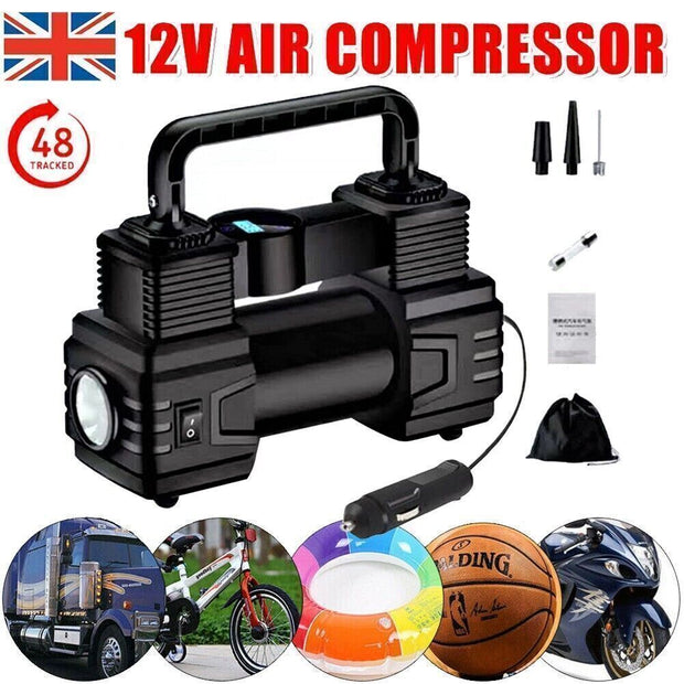 Air Compressor 12V Heavy Duty Portable Electric Car Tyre Inflator 150PSI UK the