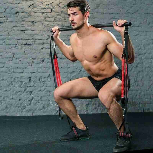 Pilates Bar Kit With Resistance Bands Portable