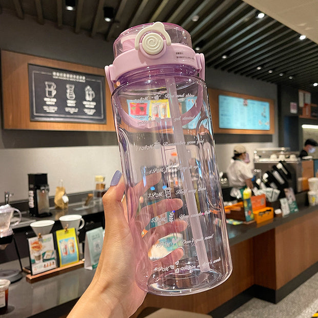 Large Capacity Double Drink Sports Bottle Food Grade PC Material High Temperature Resistance Drop-proof And Portable