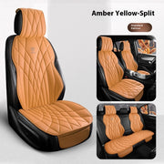 Amber Yellow Split Standard Edition car seat cover featuring a stylish quilted design for five-seat vehicles.