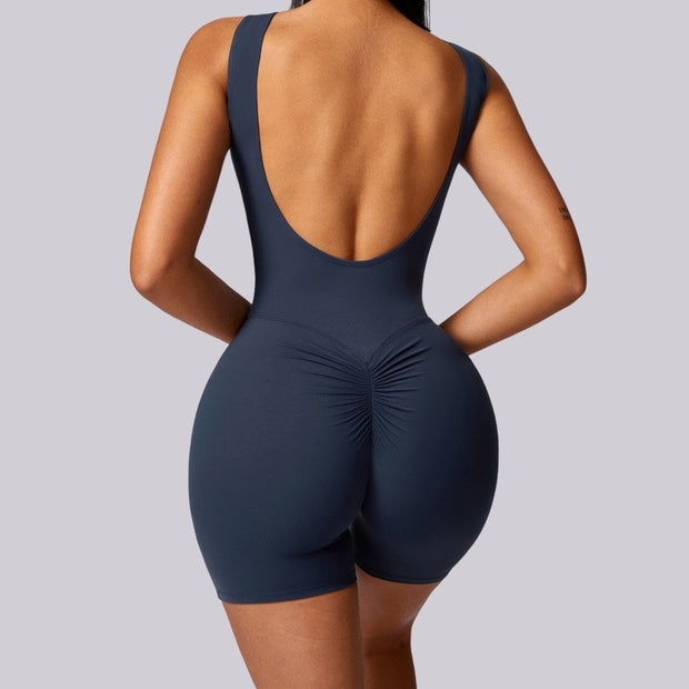 European And American Sports Back Shaping Yoga Jumpsuit Skinny Peach Hip
