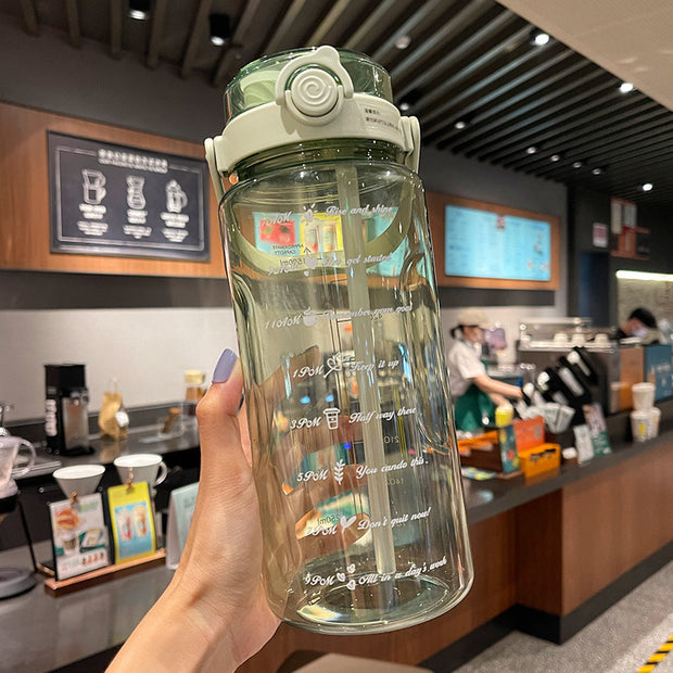 Large Capacity Double Drink Sports Bottle Food Grade PC Material High Temperature Resistance Drop-proof And Portable