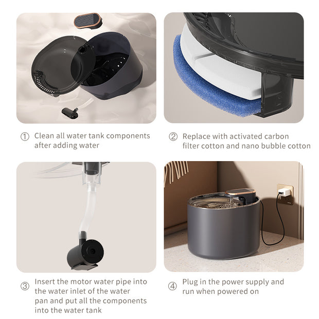 Automatic Pet Cat Water Fountain Mute Water