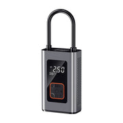 9-function digital portable tire inflator air compressor with LED display and ergonomic design.