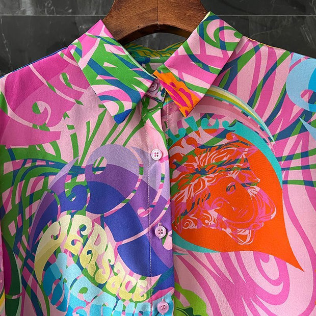 European Goods Color Silk Top European Goods Color Silk Top