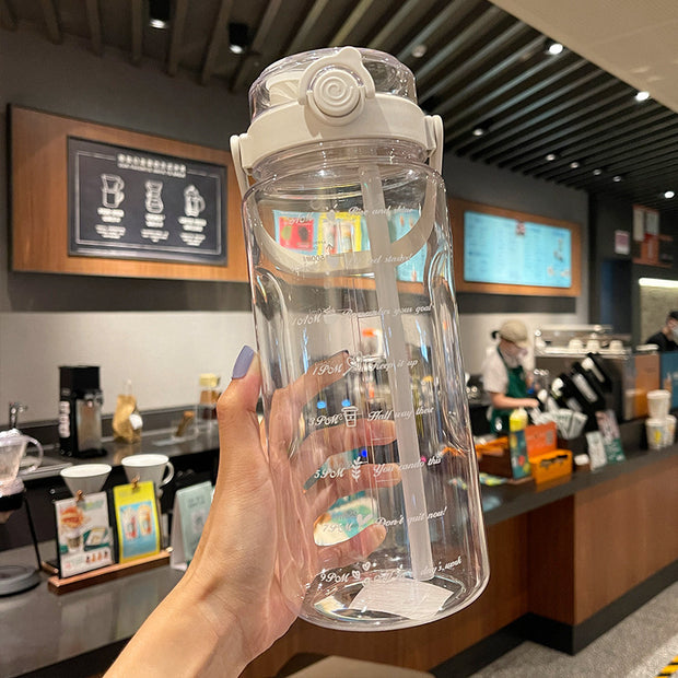 Large Capacity Double Drink Sports Bottle Food Grade PC Material High Temperature Resistance Drop-proof And Portable