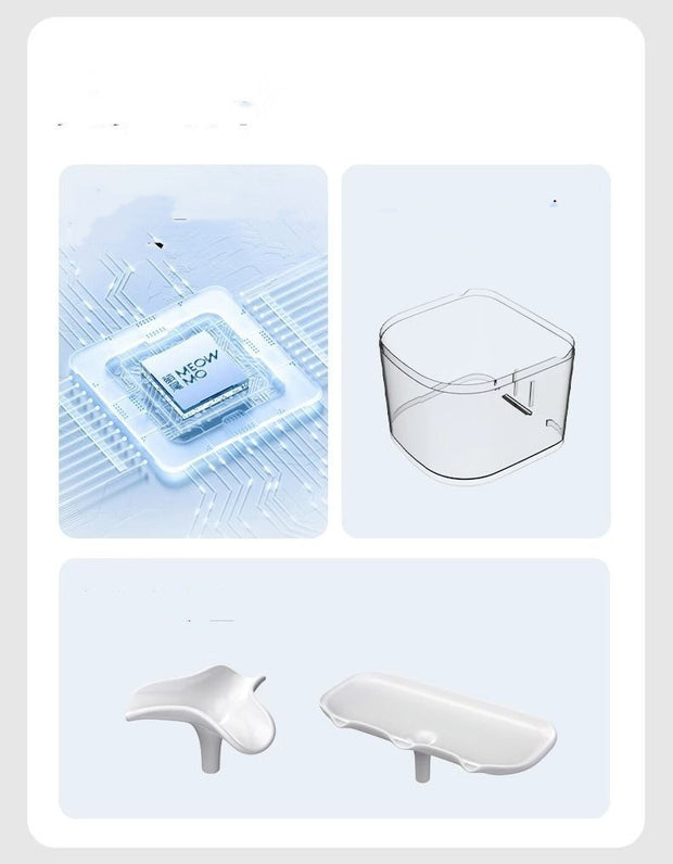 Induction Wireless Cat Water Fountain Large Capacity
