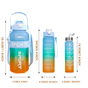 Hexagonal Three-piece Cup Large Capacity Sports Gradient Water Bottle Portable Double Drink Cup