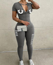 European And American Fashion One-piece Women's Long-sleeved Letter
