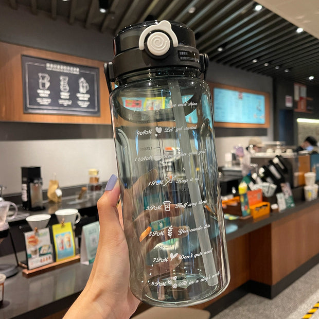 Large Capacity Double Drink Sports Bottle Food Grade PC Material High Temperature Resistance Drop-proof And Portable