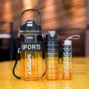 Hexagonal Three-piece Cup Large Capacity Sports Gradient Water Bottle Portable Double Drink Cup
