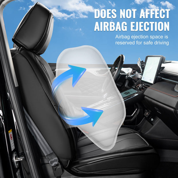 Seat Covers Universal Car Seat Covers Full Set Seats Front And Rear Seat 13pcs Faux Leather Seat Cover Full Enclosed Design Detachable Headrest And Airbag Compatible For Most Car SUV Truck