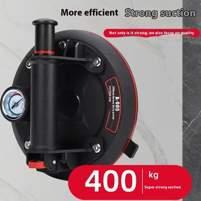 Image of an 8-inch vacuum glass suction tray with a pressure gauge, designed for strong 400 kg suction capacity.