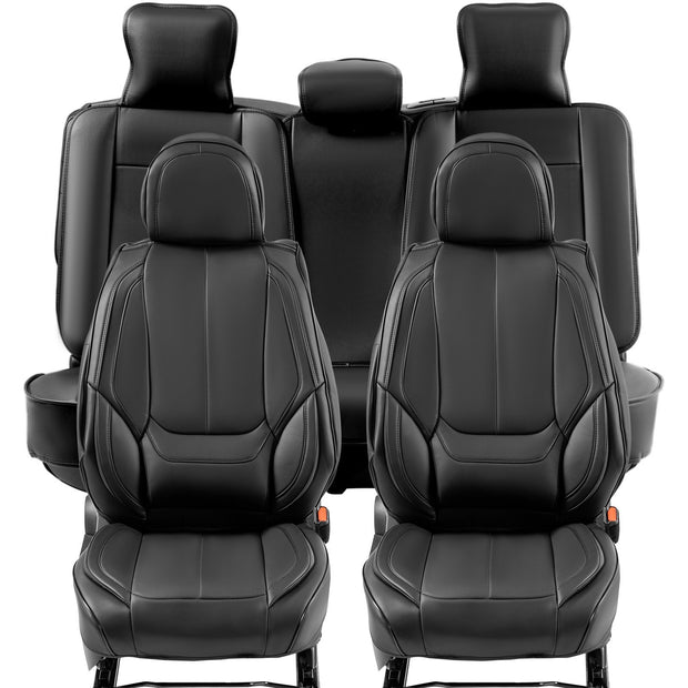 Seat Covers Universal Car Seat Covers Full Set Seats Front And Rear Seat 13pcs Faux Leather Seat Cover Full Enclosed Design Detachable Headrest And Airbag Compatible For Most Car SUV Truck