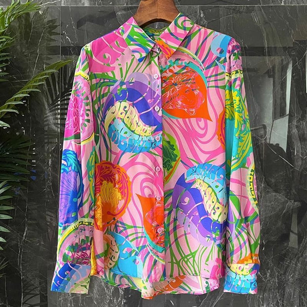 European Goods Color Silk Top European Goods Color Silk Top